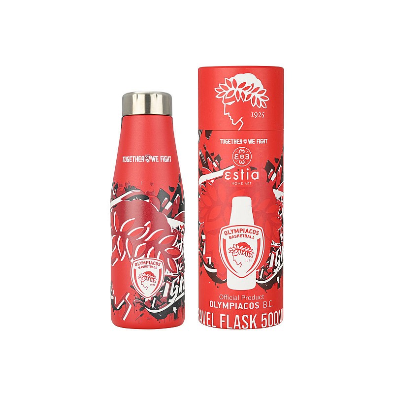 ESTIA ΘΕΡΜΟΣ TRAVEL FLASK OLYMPIACOS BC EDITION TOGETHER WE FIGHT 500ml ESTIA 00-27162