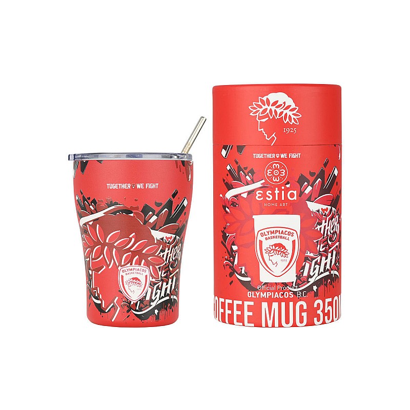 ESTIA ΘΕΡΜΟΣ COFFEE MUG OLYMPIACOS BC EDITION TOGETHER WE FIGHT 350ml ESTIA 00-27223