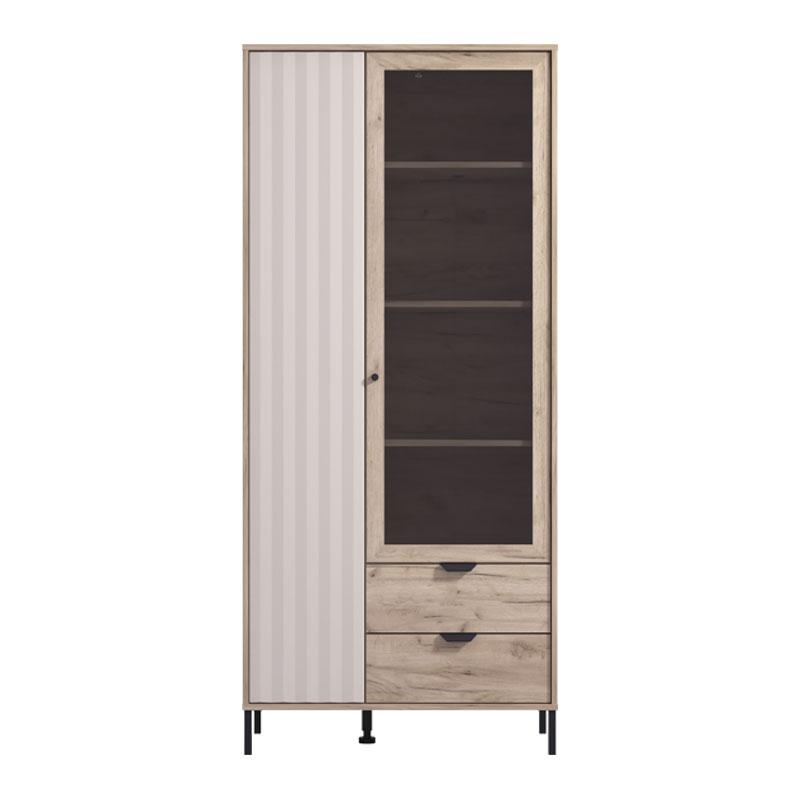 ΒΙΤΡΙΝΑ VANDEA 195 2K2F VS1 CASHMERE-GREY OAK 87x40x195εκ