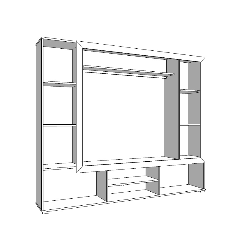 Κέντρο ψυχαγωγίας Lorca white oak / μαύρο 195.5*35*170 Fylliana 11008353