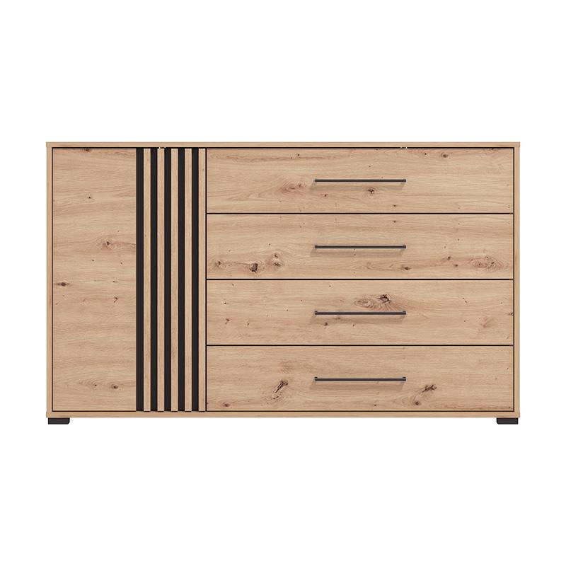 ΚΟΜΟΤΑ ASCALON 135 2K4F ARTISAN OAK-ΜΑΥΡΟ ΧΡΩΜΑ 138x40x82εκ