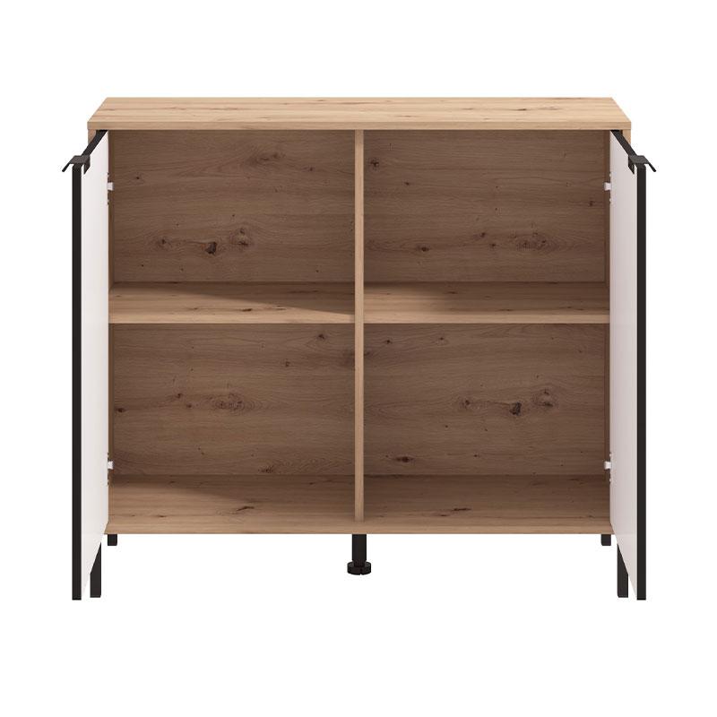 ΚΟΜΟΤΑ-ΜΠΟΥΦΕΣ VANDEA 2K2F ARTISAN OAK-ΜΑΥΡΟ ΜΑΤ 106x40x93εκ