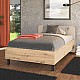 ΚΡΕΒΑΤΙ BARLETTA 120 GREY OAK ΜΕ ΜΠΕΖ ΥΦΑΣΜΑ 131x213,5x85,5εκ (120x200)