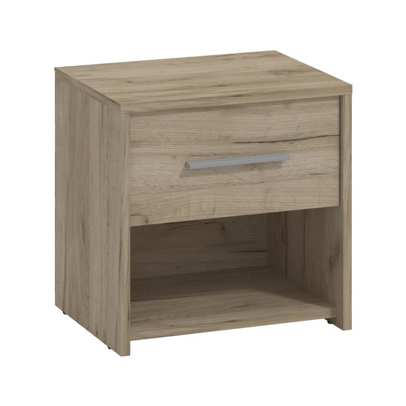 ΣΕΤ 2 ΚΟΜΟΔΙΝΑ GARONA 2NO1F GREY OAK ΧΡΩΜΑ 42x33x42εκ