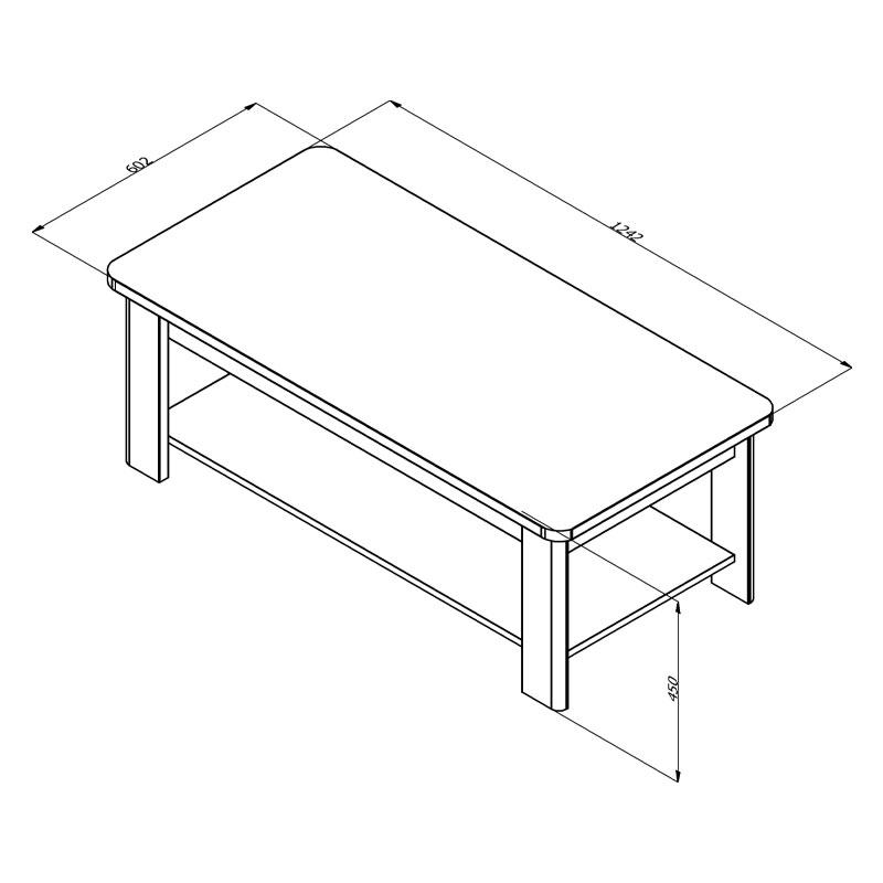 ΤΡΑΠΕΖΑΚΙ ΣΑΛΟΝΙΟΥ JERSEY ARTISAN OAK 124x60x45εκ