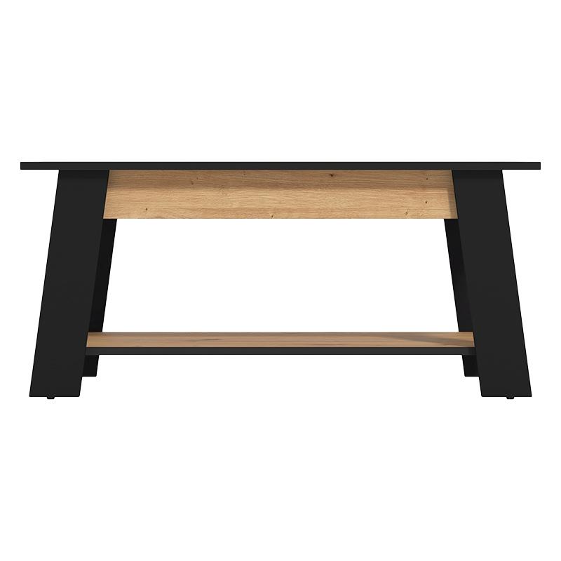 ΤΡΑΠΕΖΑΚΙ ΣΑΛΟΝΙΟΥ PIAVE ARTISAN OAK-ΜΑΥΡΟ ΜΑΤ 101x55x47εκ