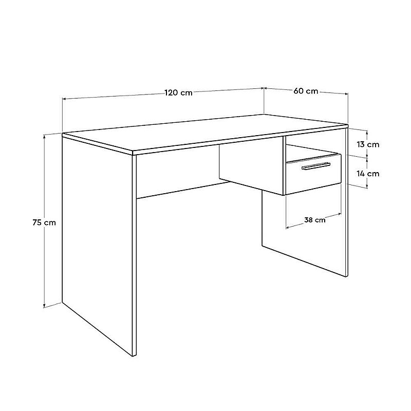 Γραφείο εργασίας σε χρώμα σονόμα 120x60x75