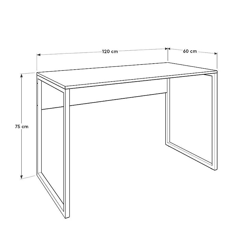 Γραφείο "OSLO" σε χρώμα καρυδί/μαύρο 120x60x77