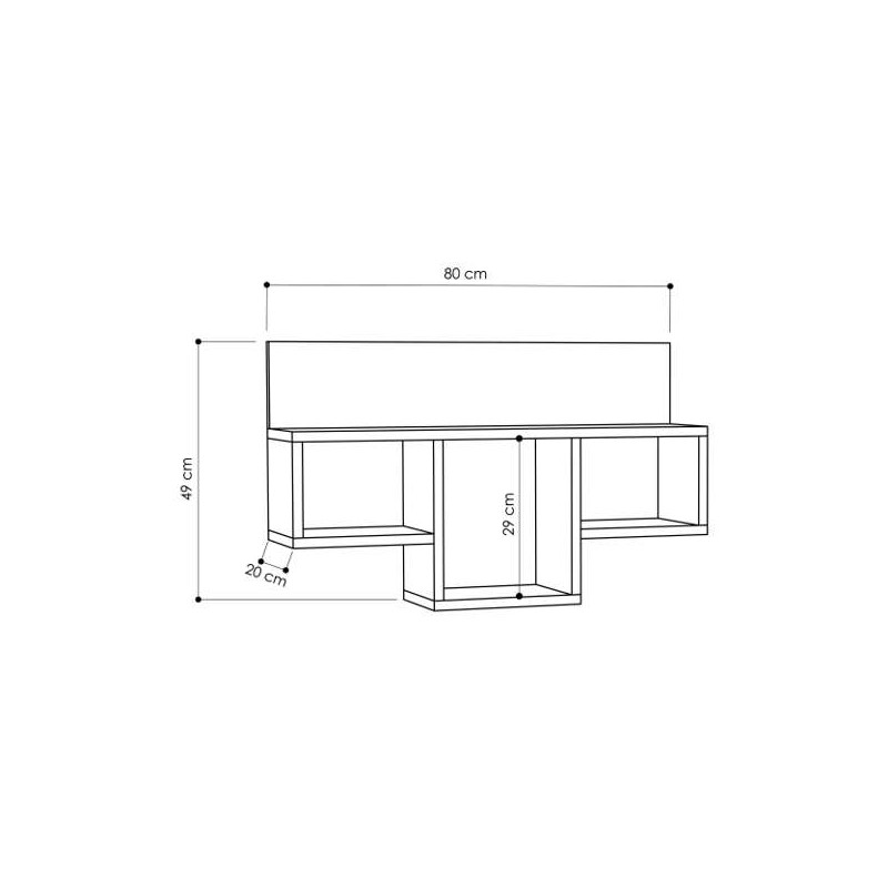 Ραφιέρα τοίχου "DOMINIK" σε χρώμα ανθρακί 80x20x49