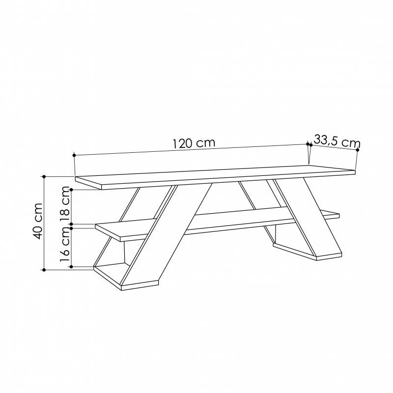 Έπιπλο τηλεόρασης "MADLY" σε χρώμα σονόμα 120x34x40