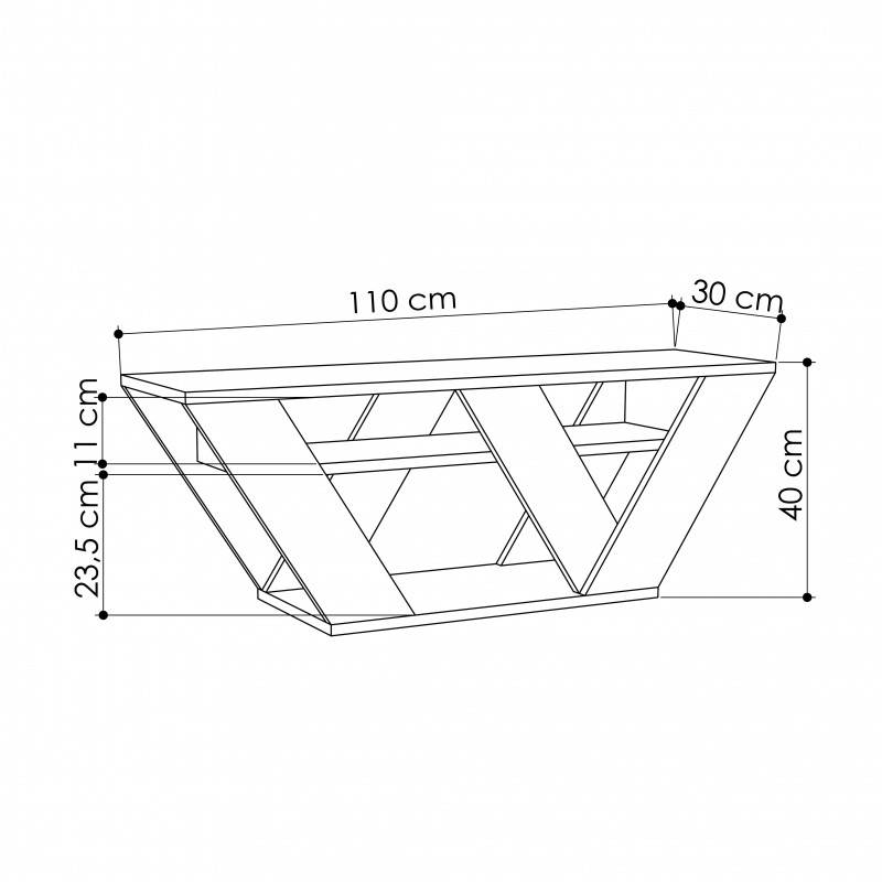 Έπιπλο τηλεόρασης "MINA" σε χρώμα ανθρακί 110x30x40