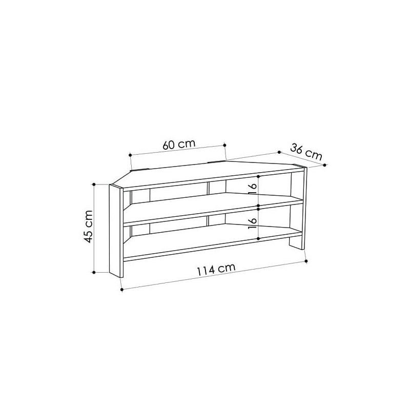 Έπιπλο τηλεόρασης "CORNER" σε χρώμα σονόμα 116x36x45