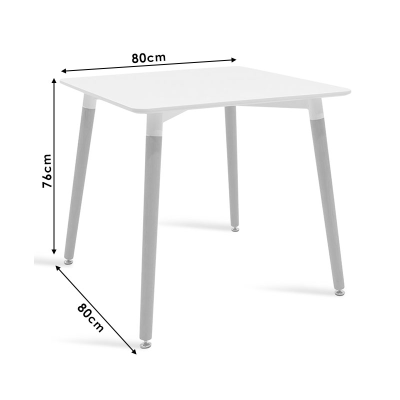 Τραπέζι "SNOW" επιφάνεια MDF λευκό 80x80x75εκ