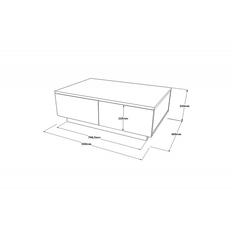 Τραπέζι σαλονιού "VIANA" σε atlantic pine/λευκό χρώμα 90x60x32