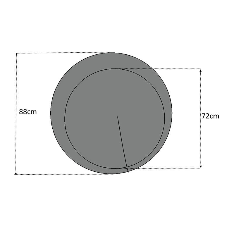 Καθρέφτης τοίχου Moon Megapap χρώμα γκρι 88x88x2,2εκ.