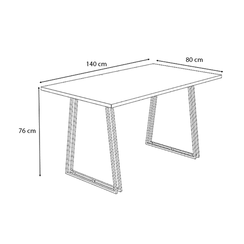 Τραπέζι Gable Megapap μεταλλικό - μελαμίνης χρώμα sonoma - ανθρακί 140x80x76εκ.