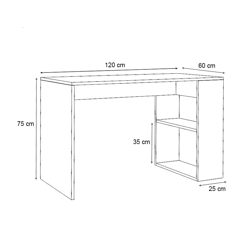 Γραφείο εργασίας Mikro Megapap χρώμα λευκό 120x60x75εκ.