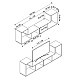 Έπιπλο τηλεόρασης επιτοίχιο - Βιβλιοθήκη Venito Megapap χρώμα pine oak 183x29,7x53,8εκ.