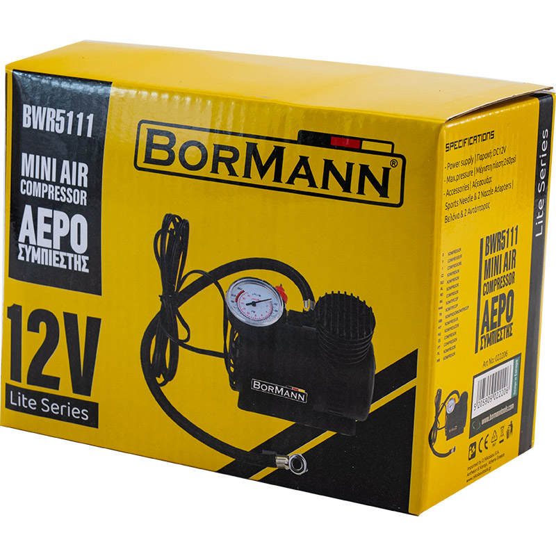 BORMANN BTWR5111 Αεροσυμπιεστής 12V με 2 Αντάπτορες