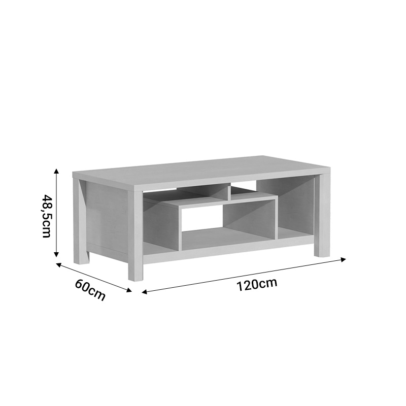 Τραπέζι Σαλονιού Tracy Pakoworld Λευκό-Γκρι 120X60X48.5Εκ