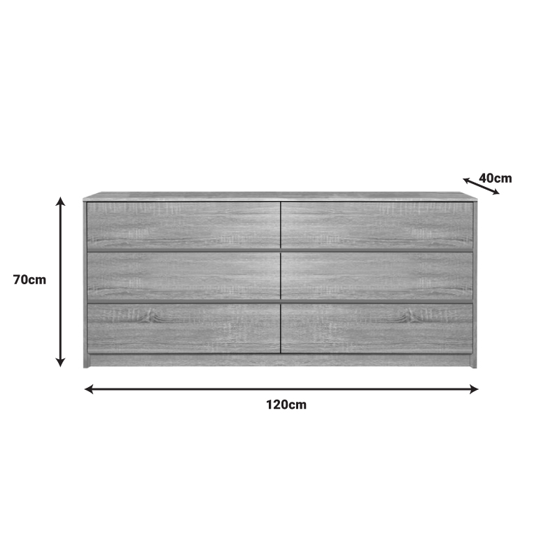 Συρταριέρα Kuanger Pakoworld Mdf Σε Φυσική Απόχρωση 120X40X70Εκ