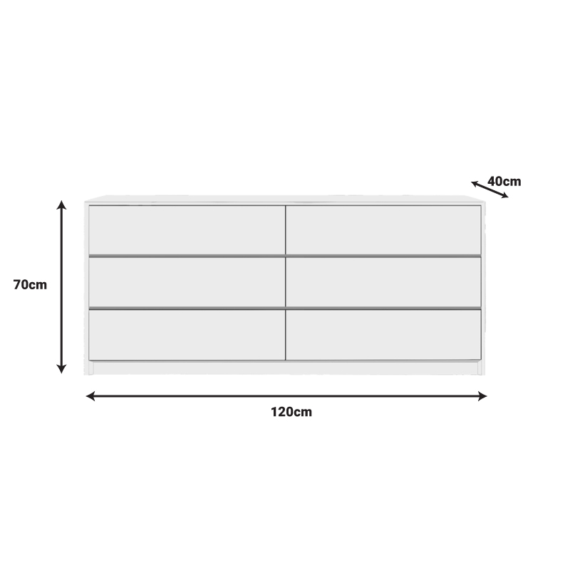 Συρταριέρα Kuanger Pakoworld Mdf Σε Λευκή Απόχρωση 120X40X70Εκ