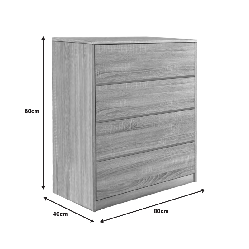 Συρταριέρα Kuanger Pakoworld Mdf Σε Φυσική Απόχρωση 80X40X80Εκ