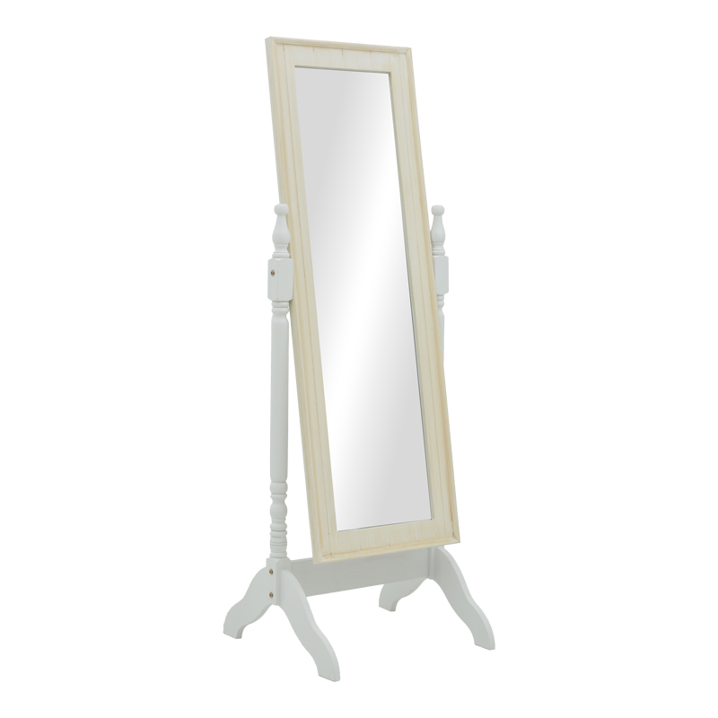 Καθρέπτης Malone Inart Mdf Σε Λευκή Αντικέ Απόχρωση 55X50X160Εκ