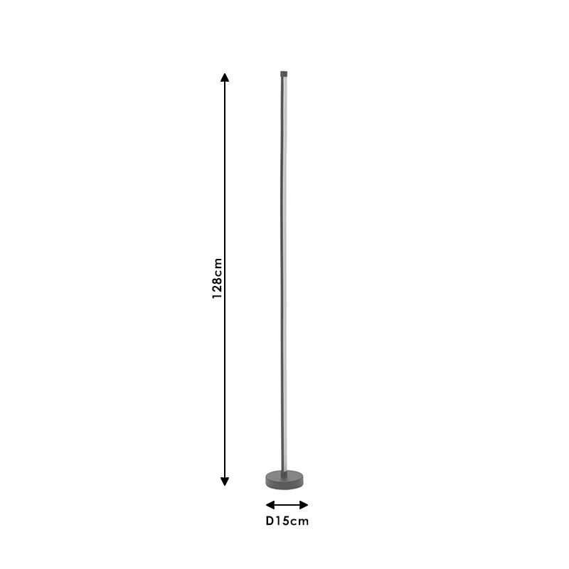 Φωτιστικό Δαπέδου Pwl-1053 Pakoworld Rgb Led 20W Μαύρο 15X15X128Εκ