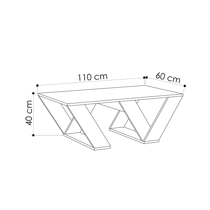 Τραπέζι Σαλονιού Pipra Pakoworld Σε Χρώμα Φυσικό 110X60X40