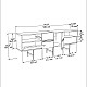 Μπουφές Kevan Pakoworld Εκρού Μαρμάρου-Χρυσό Πόδι 180X35X65Εκ