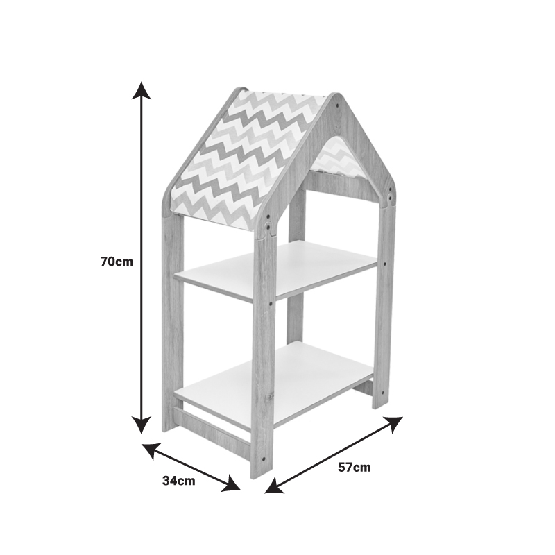 Ραφιέρα Montessori Zoilen Pakoworld Φυσικό-Λευκό-Ροζ Mdf 50X30X80Εκ