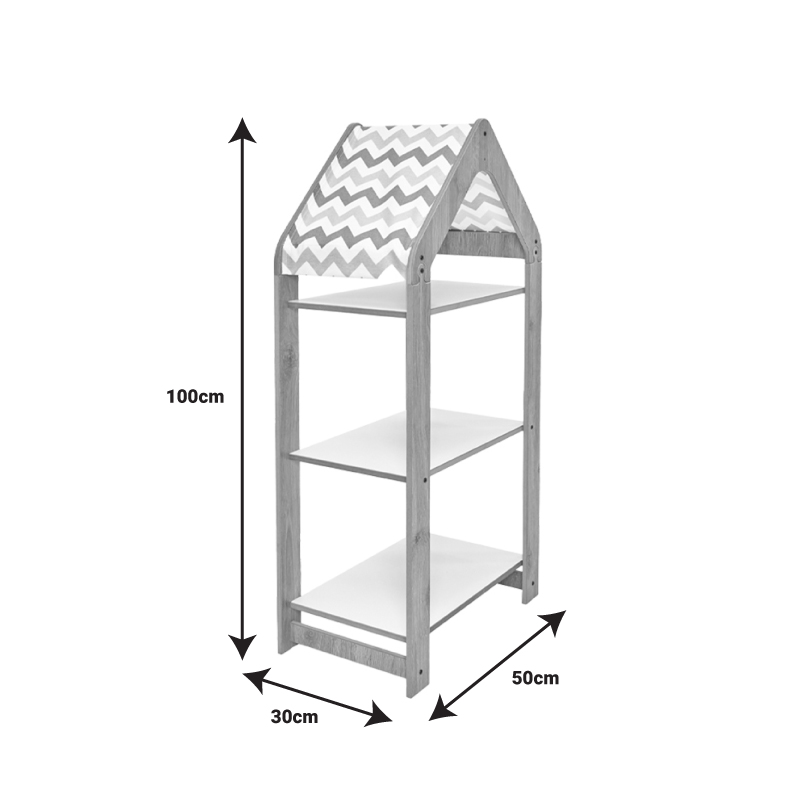 Ραφιέρα Montessori Zoilen I Pakoworld Λευκό-Φυσικό-Μπλε Mdf 50X30X100Εκ