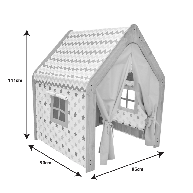 Παιδικό Σπίτι Montessori Hosnele Pakoworld Φυσικό-Λευκό-Ροζ Mdf 95X90X114Εκ