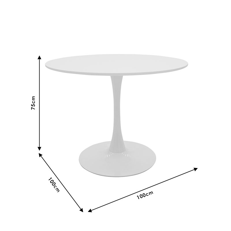 Τραπέζι Balou Pakoworld Mdf Μαύρο Φ100X75Εκ