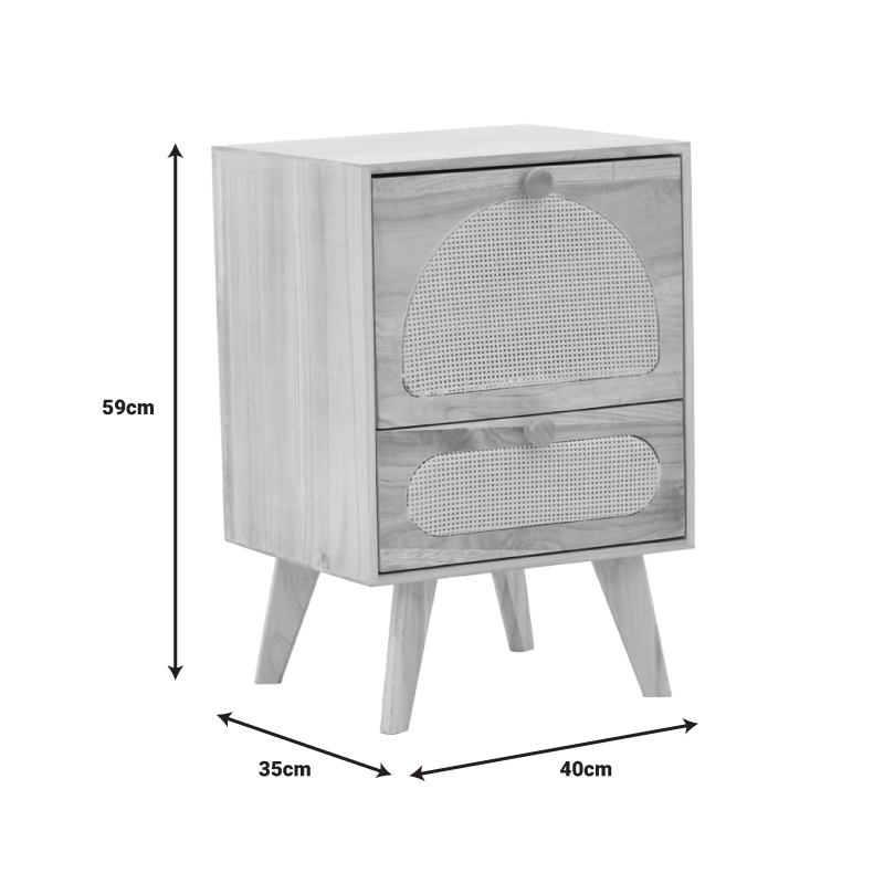 Κομοδίνο Finian Pakoworld Ξύλο Σε Φυσική Απόχρωση 40X35X59Εκ