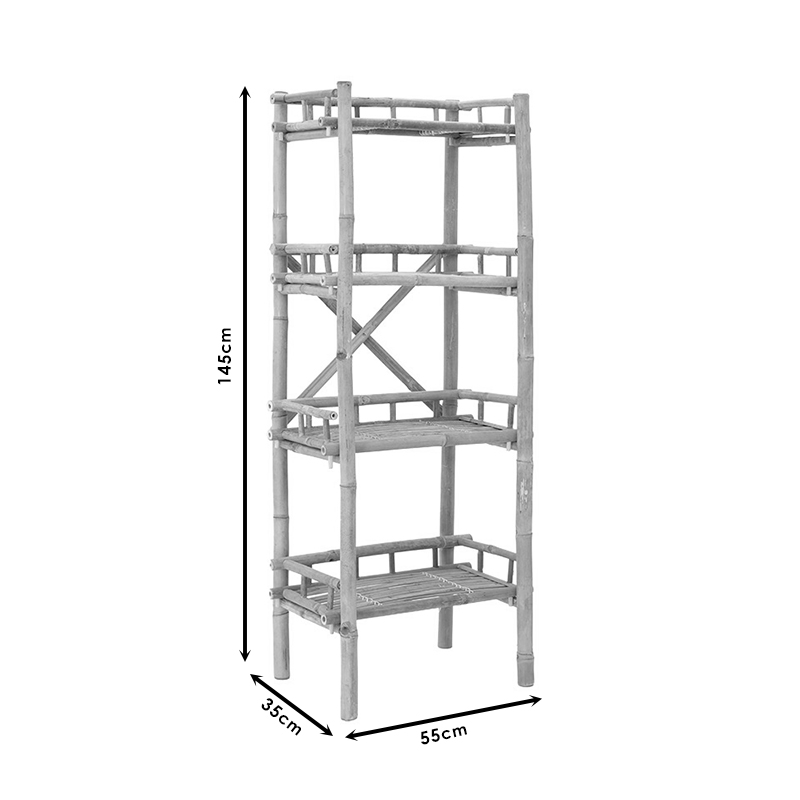 Ραφιέρα Calder Pakoworld Φυσικό 55X35X145Εκ