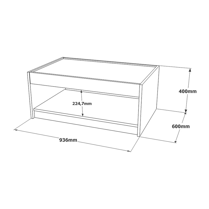 Τραπέζι Σαλονιού Surprise Pakoworld Ανθρακί Antique-Γκρι Antique 93.5X60X40Εκ