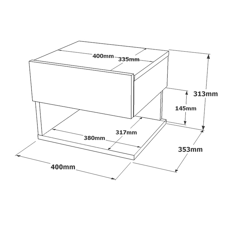 Κομοδίνο Conquer Pakoworld Επιτοίχιο Sonoma 40X35X31Εκ