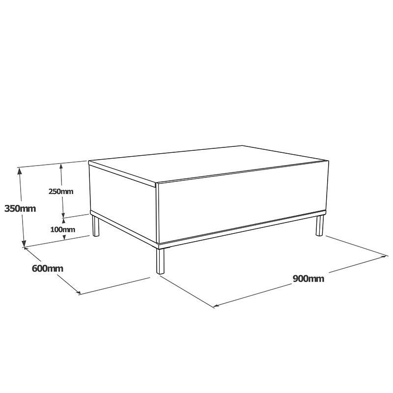 Τραπέζι Σαλονιού Evaluate Pakoworld Ανθρακί Antique-Wenge 90X60X35Εκ