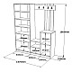 Έπιπλο Εισόδου Doorse Pakoworld Μελαμίνης Ανθρακί-Sonoma 147.5X35X180Εκ