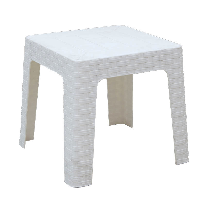 Τραπέζι Monaco Pakoworld Pp Rattan Λευκό 42X42X42Εκ