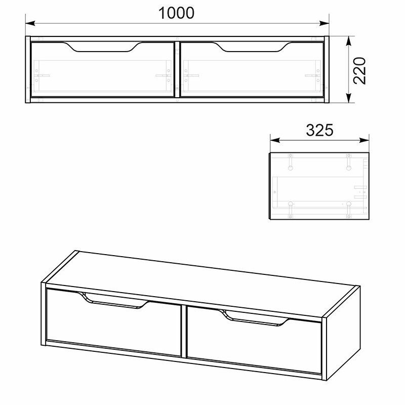 Κονσόλα-Τουαλέτα Alberto Pakoworld Κρεμαστή Wenge 100X32.5X22Εκ