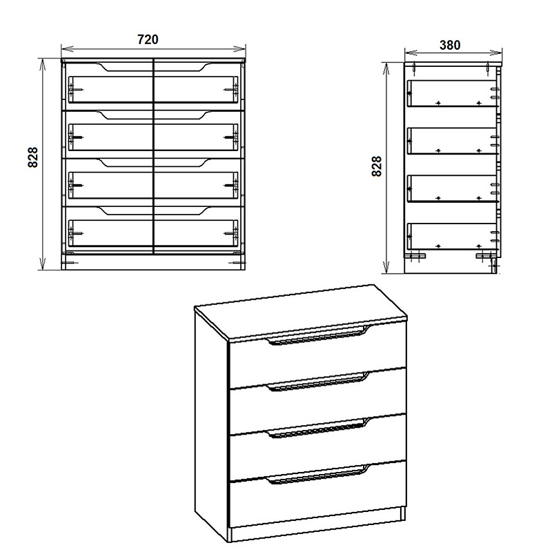 Συρταριέρα Azenor Pakoworld 4Ων Συρταριών Καρυδί 72X38X83Εκ