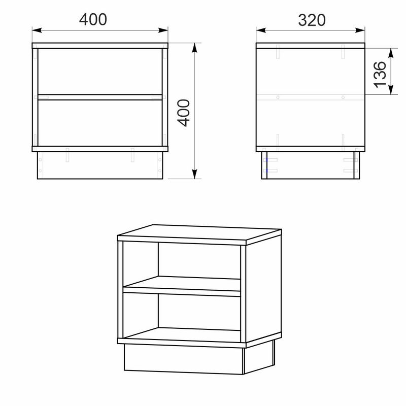 Κομοδίνο Mason Pakoworld Λευκό 40X32X40Εκ