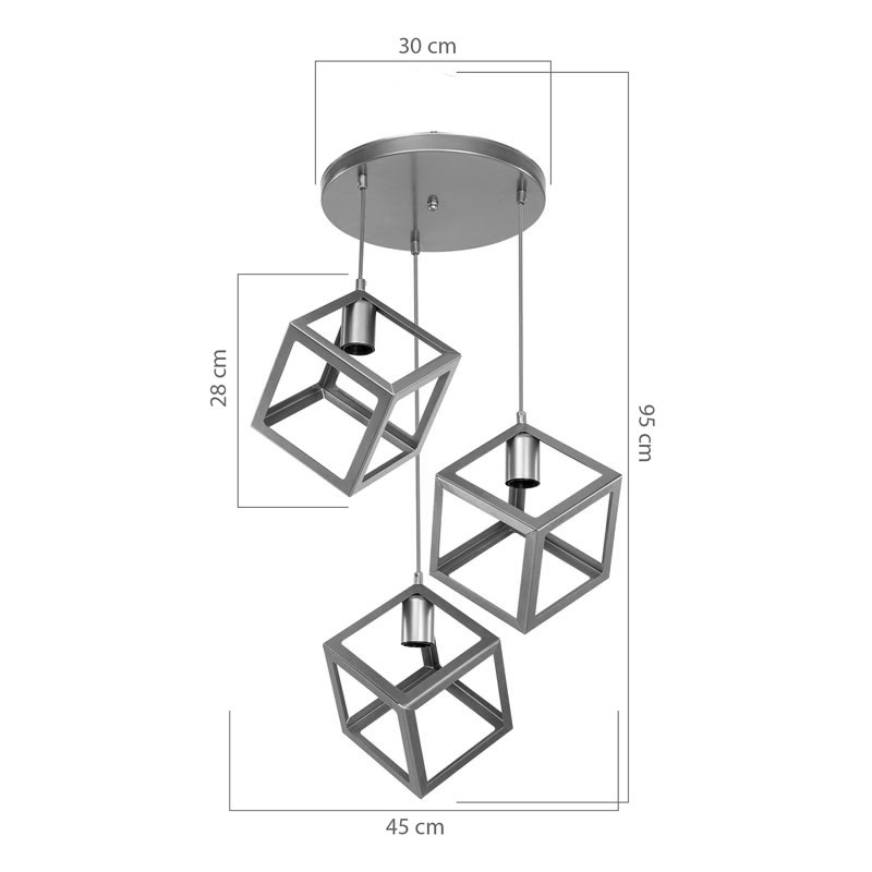 Φωτιστικό Οροφής Τρίφωτο Deepora Pakoworld Ε27 Λευκό 30X80X80Εκ