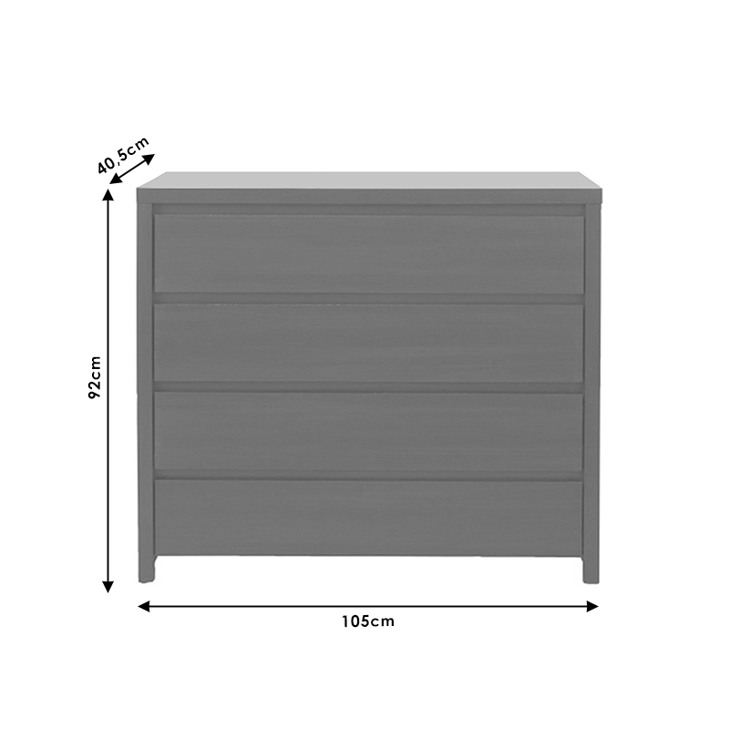 Συρταριέρα Selina Pakoworld 4Ων Συρταριών Wenge 105X40.5X92Εκ