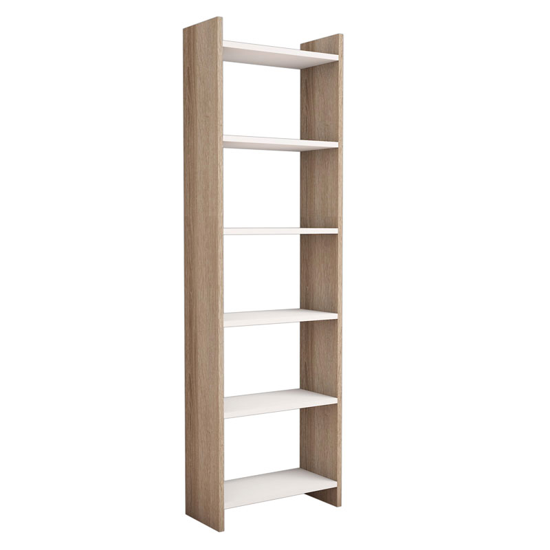 Βιβλιοθήκη Darco Pakoworld Μελαμίνης Oak-Λευκό 48.6X22X160Εκ