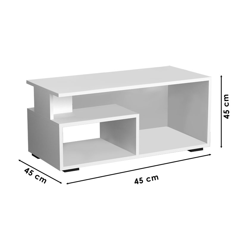 Τραπέζι Σαλονιού Nellie Pakoworld Λευκό 90X45X45Εκ