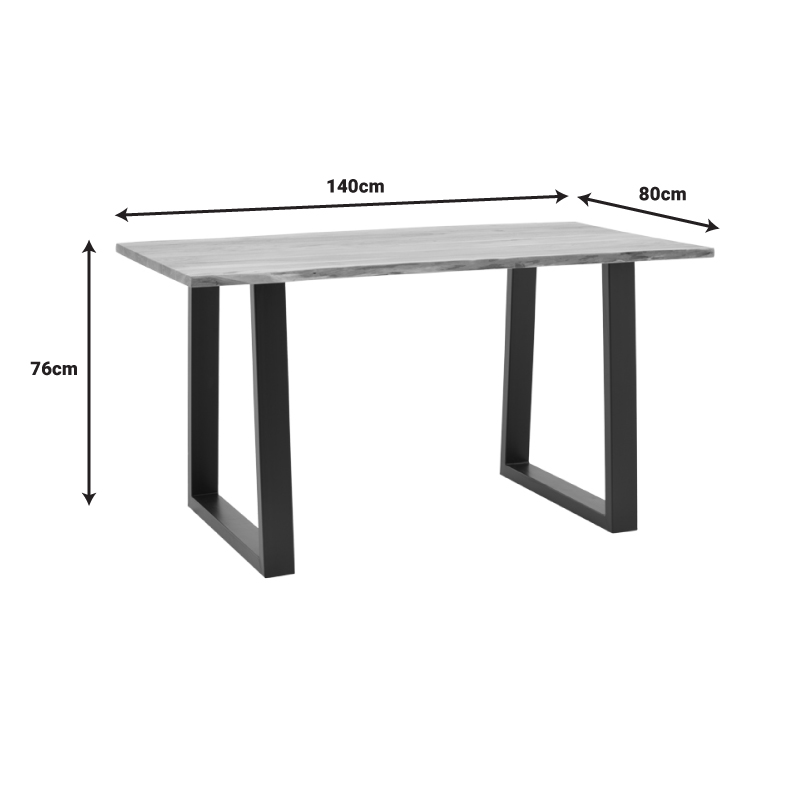 Τραπέζι Avron Pakoworld Φυσικό Μασίφ Ξύλο Ακακίας 140X80X76Εκ